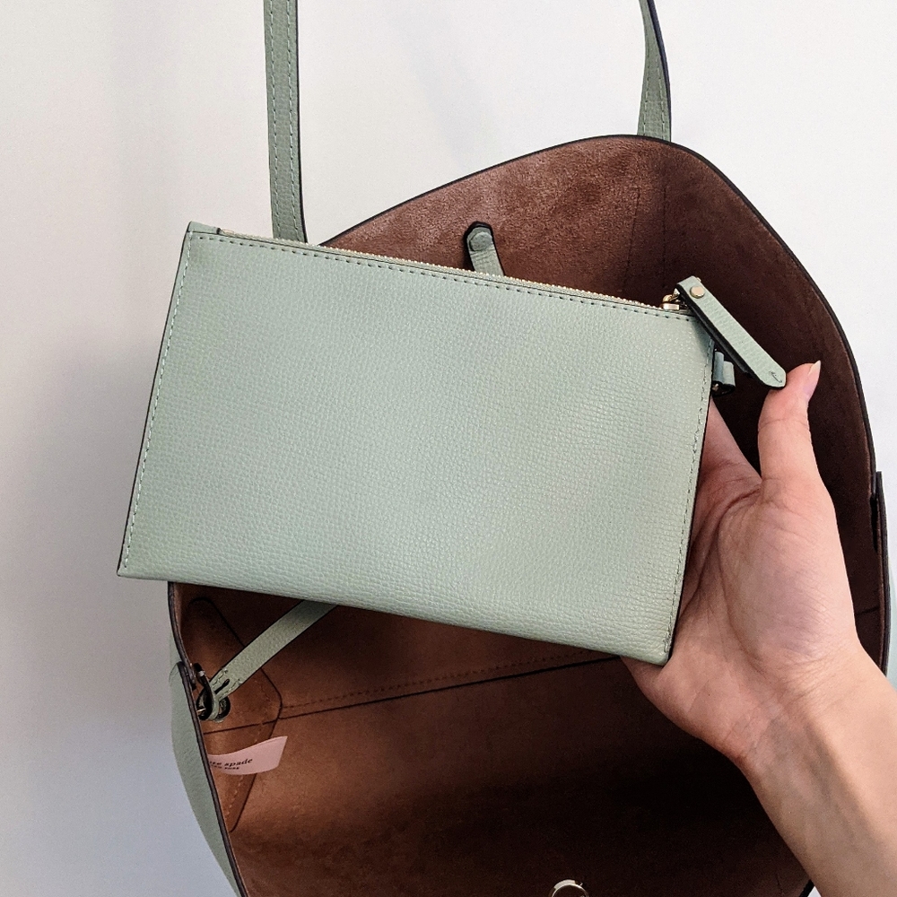 Kate Spade Pistachio Green Large Molly Tote Bag - Picture 6 of 8